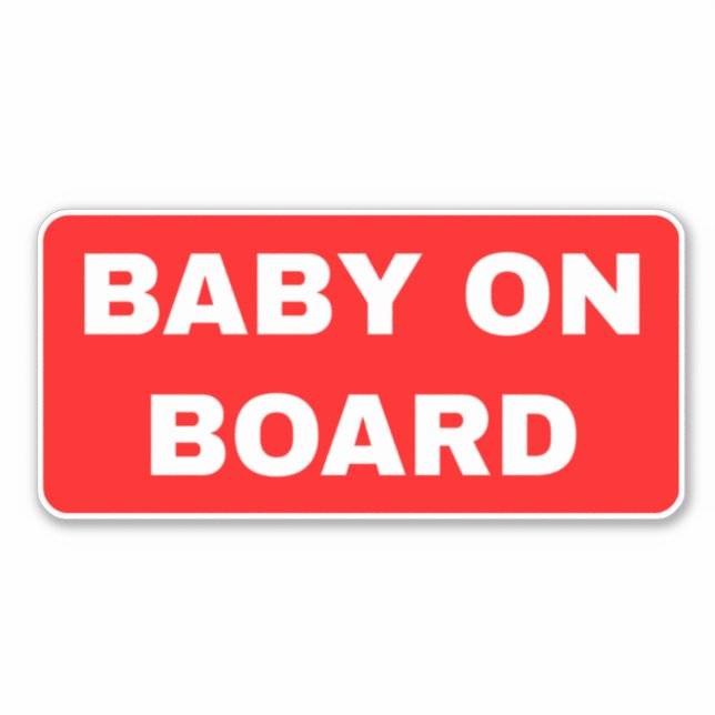 Baby on Board Sign - Car Window (Front)
