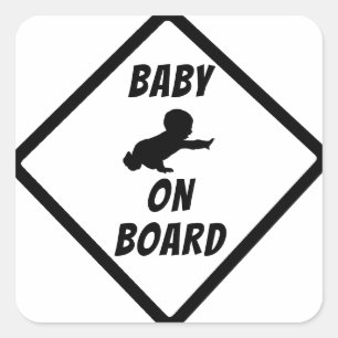 BABY ON BOARD Sign Square Sticker