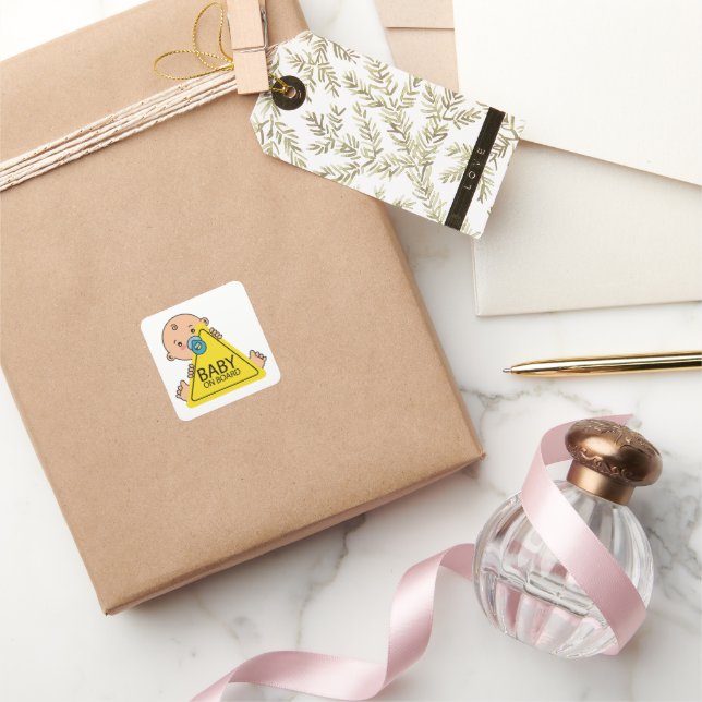 Baby on Board Sign Square Sticker (Gifting)