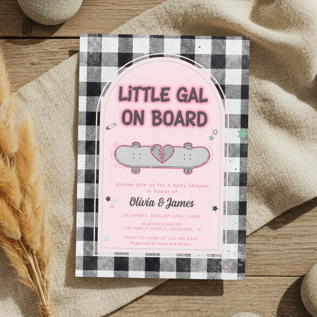 Baby on Board Skateboard Baby Shower party Invitation (Creator Uploaded)