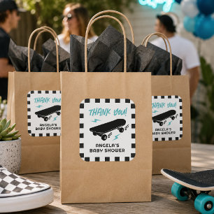 Baby on Board Skateboard Baby Shower Sticker Label