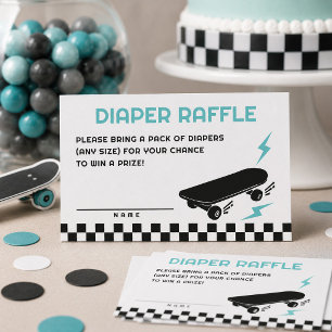 Baby on Board Skateboard Diaper Raffle Cards