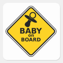 Baby on board square sticker