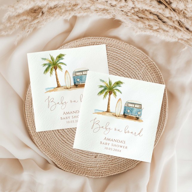 Baby on board Summer Baby Shower  Napkin (Creator Uploaded)