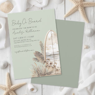 Baby On Board Summer Beach Baby Shower Invitation