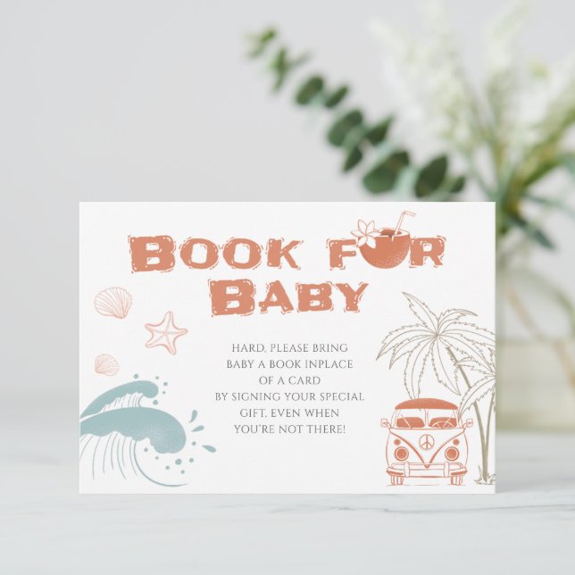 Baby on Board Surf Baby Shower Books For Baby Card (Standing Front)