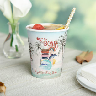 Baby on Board   Surf Baby Shower Paper Cups