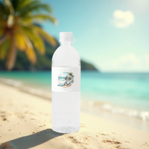 Baby on Board Surf-Themed Beach Baby Shower Water Bottle Label