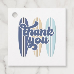 Baby on Board Surfboard Baby Shower Thank You Favour Tags