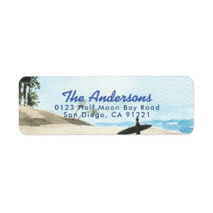 Baby on Board Surfboard Beach Blue Boy Baby Shower