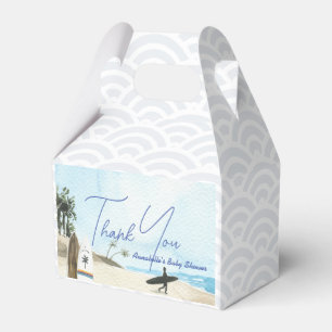 Baby on Board Surfboard Beach Blue Boy Baby Shower Favour Box
