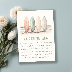Baby On Board Surfboard Books For Baby Shower Enclosure Card