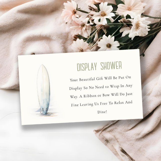 Baby On Board Surfboard Display Shower Baby Shower Enclosure Card (Creator Uploaded)