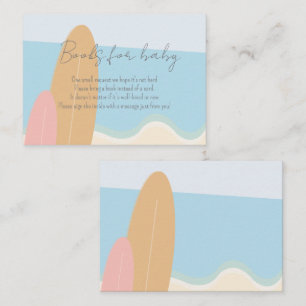 Baby on Board Surfing Beach Books For Baby Shower Enclosure Card