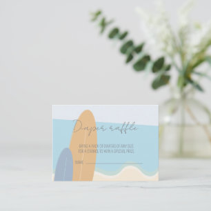 Baby on Board Surfing Beach Diaper Raffle Enclosure Card