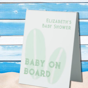 Baby On Board Surfing Beach Watercolor Baby Shower