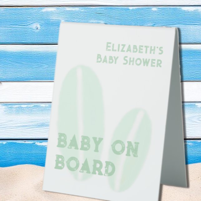 Baby On Board Surfing Beach Watercolor Baby Shower (Creator Uploaded)