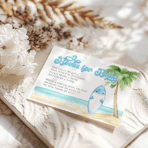 Baby on Board Surfing Boy Baby Shower Books Enclosure Card