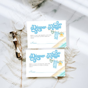 Baby on Board Surfing Boy Baby Shower Diaper Enclosure Card