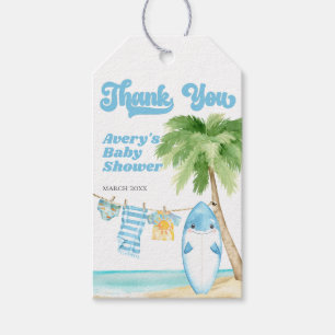 Baby on Board Surfing Boy Baby Shower Gift Tags