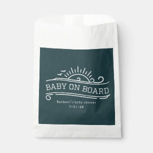 Baby On Board Surfing Slate Blue Baby Shower Favour Bags