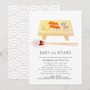 Baby on Board Sushi Baby Shower by Mail Invitation