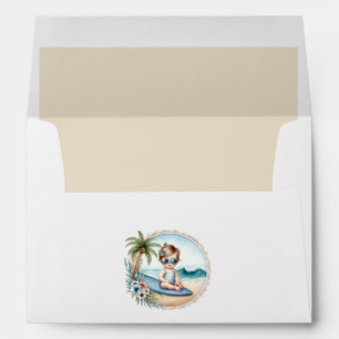 Baby on Board Theme Tropical Beach Baby Shower Envelope