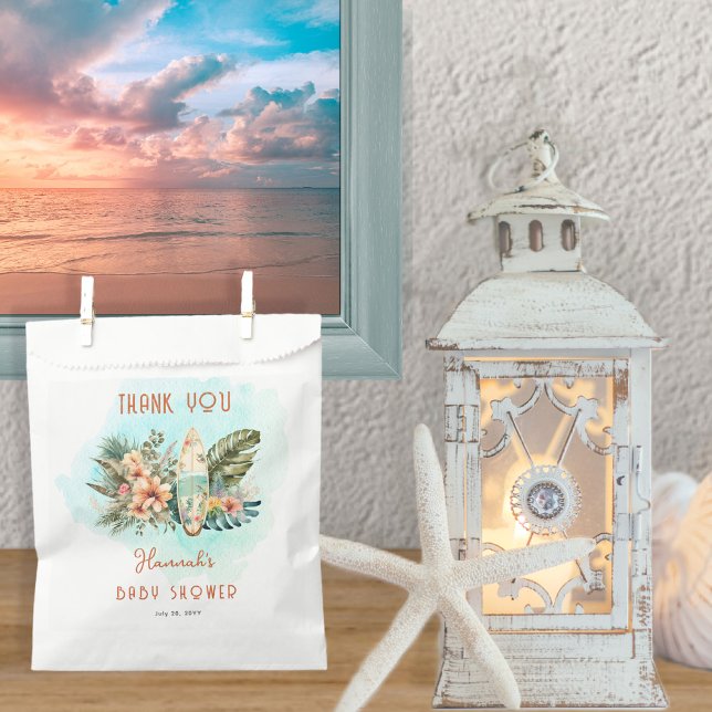 Baby on Board Tropical Surf Neutral Baby Shower Favour Bags (Creator Uploaded)