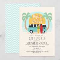 Baby on Board Van Gender-Neutral Baby Shower Invit