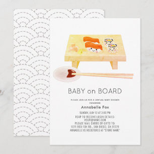 Baby on Board Virtual Sushi Baby Shower  Invitation