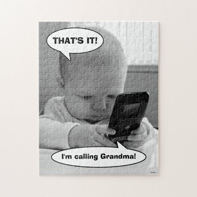 Baby on Cell Phone Jigsaw Puzzle (Vertical)