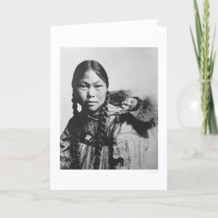 Baby On Eskimo Mum's Back 1906 Card