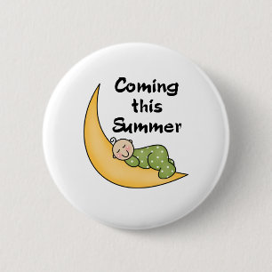 Baby on Moon Summer 6 Cm Round Badge