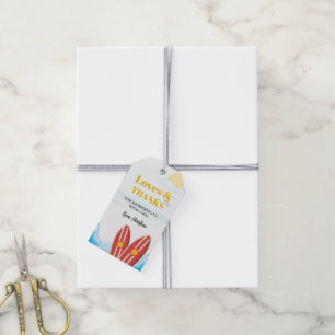 Baby on on board beach baby shower thank you  gift tags