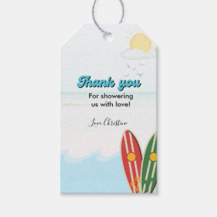 Baby on on board beach baby shower thank you  gift tags