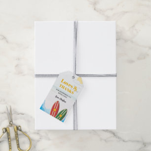 Baby on on board beach baby shower thank you  gift tags