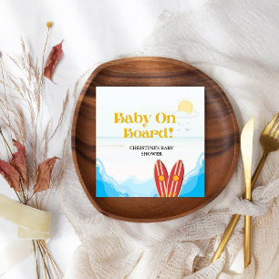 Baby on on board beach baby shower thank you napkin
