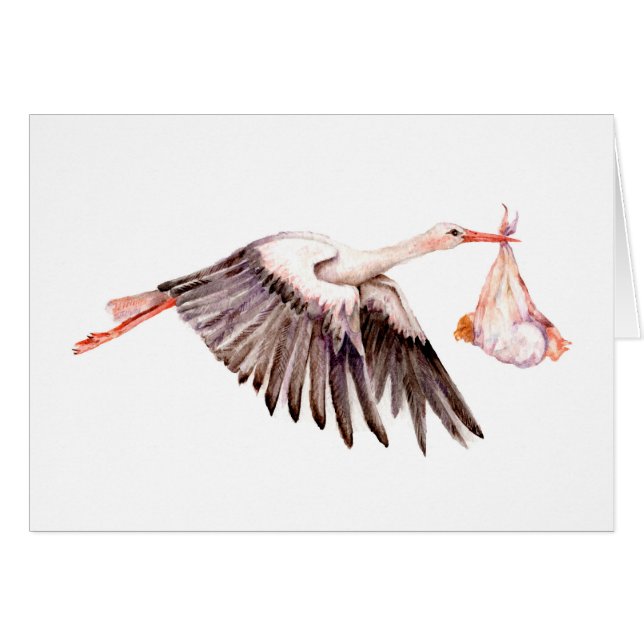 Baby on Stork (Front Horizontal)