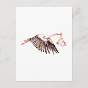 Baby on Stork Postcard