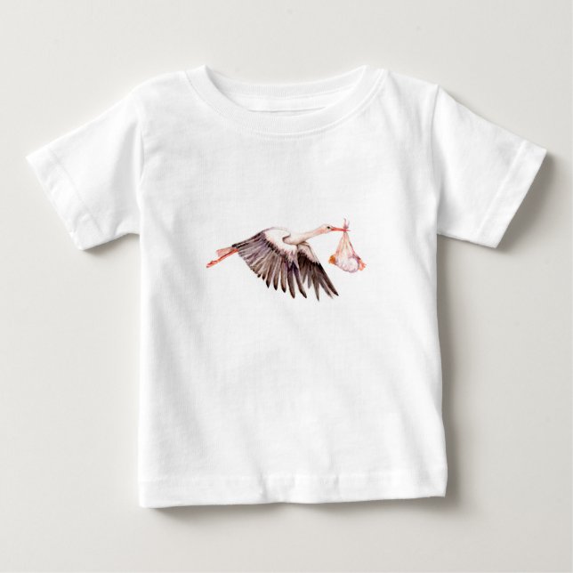 Baby on Stork T-Shirt (Front)