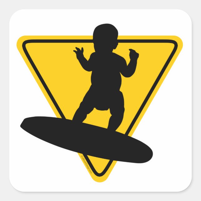 Baby on (Surf) Board Square Sticker (Front)