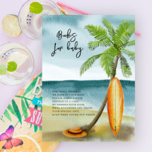 Baby on surfboard - books for baby enclosure card