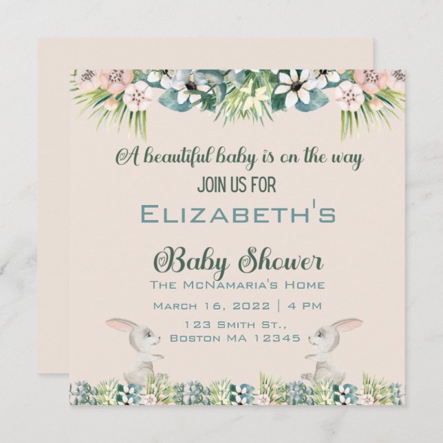 Baby On The Way Baby Shower Invitation (Front/Back)