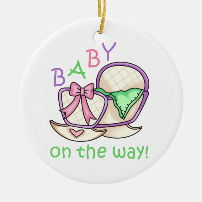 Baby On The Way! Ceramic Tree Decoration (Front)
