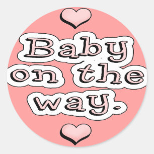 Baby On The Way Classic Round Sticker
