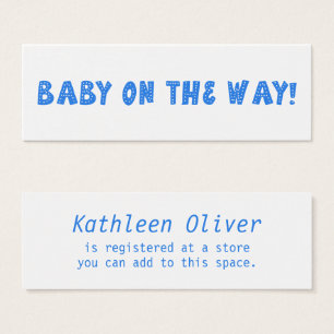 Baby on the Way Dotted Blue Gift Registry Card
