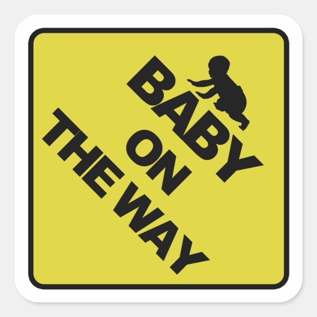 Baby on the way square sticker (Front)
