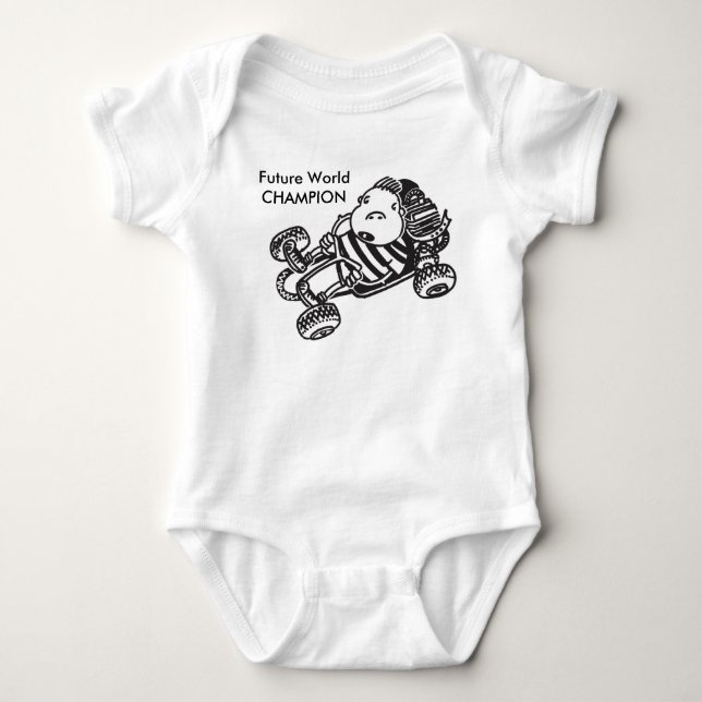 baby one piece creeper future world champion (Front)