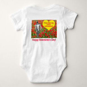 baby one piece. Happy Valentine's Day. black lab Bodysuit