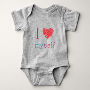 Baby one piece says “I heart myself” Bodysuit